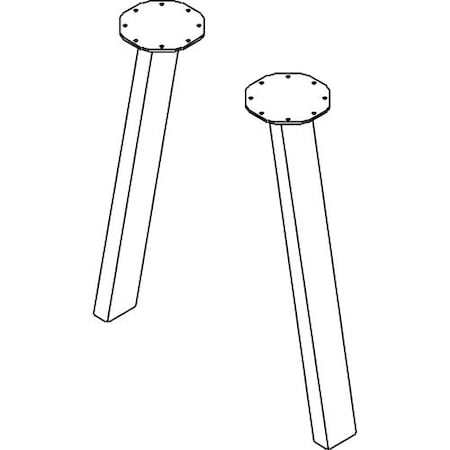 Groupe Lacasse Legs, Metal, Angled, 29inH, Silver LASTSATL228WM